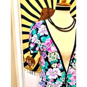 🌈 Amazing Vintage Flower Paint dress